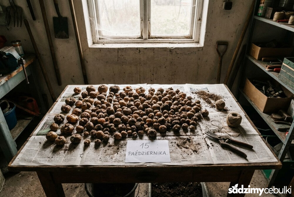 Bulwy begonii bulwiastej suszone na gazetach w suchym, przewiewnym miejscu.