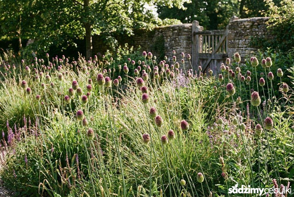 Czosnek główkowaty na rabacie w grupie