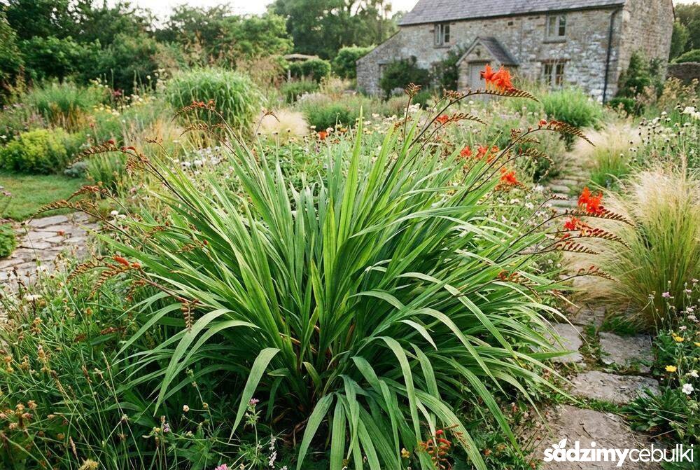 Krokosmia ogrodowa pokrój rośliny i liście