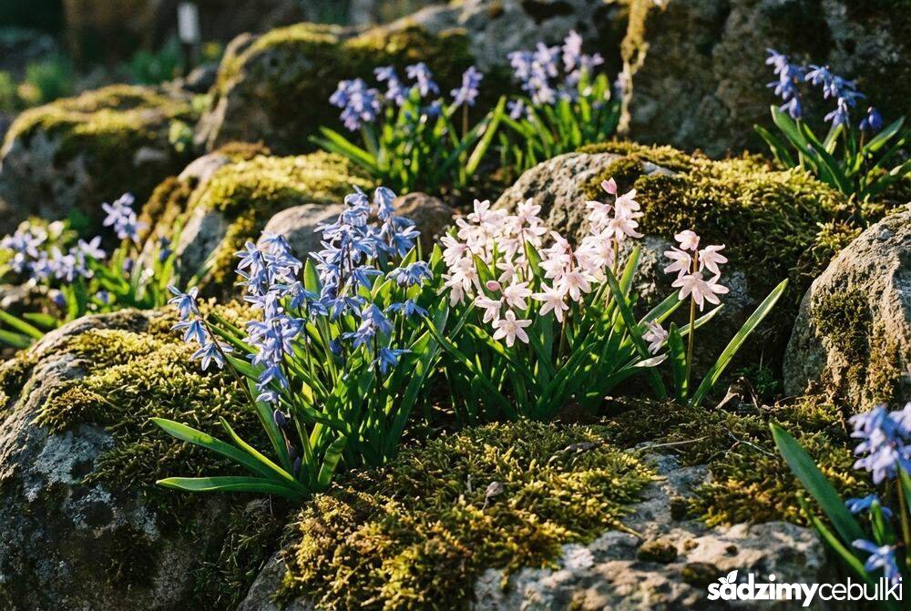 odmiany barwne cebulica różowa i niebieska