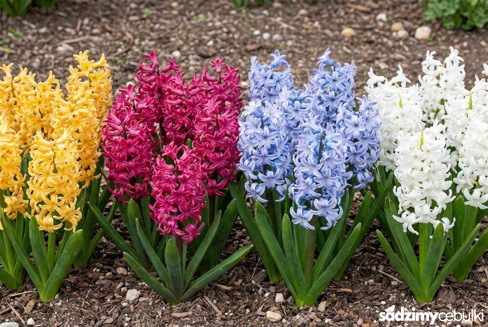 kolorowe odmiany hiacyntow zolte rozowe niebieskie