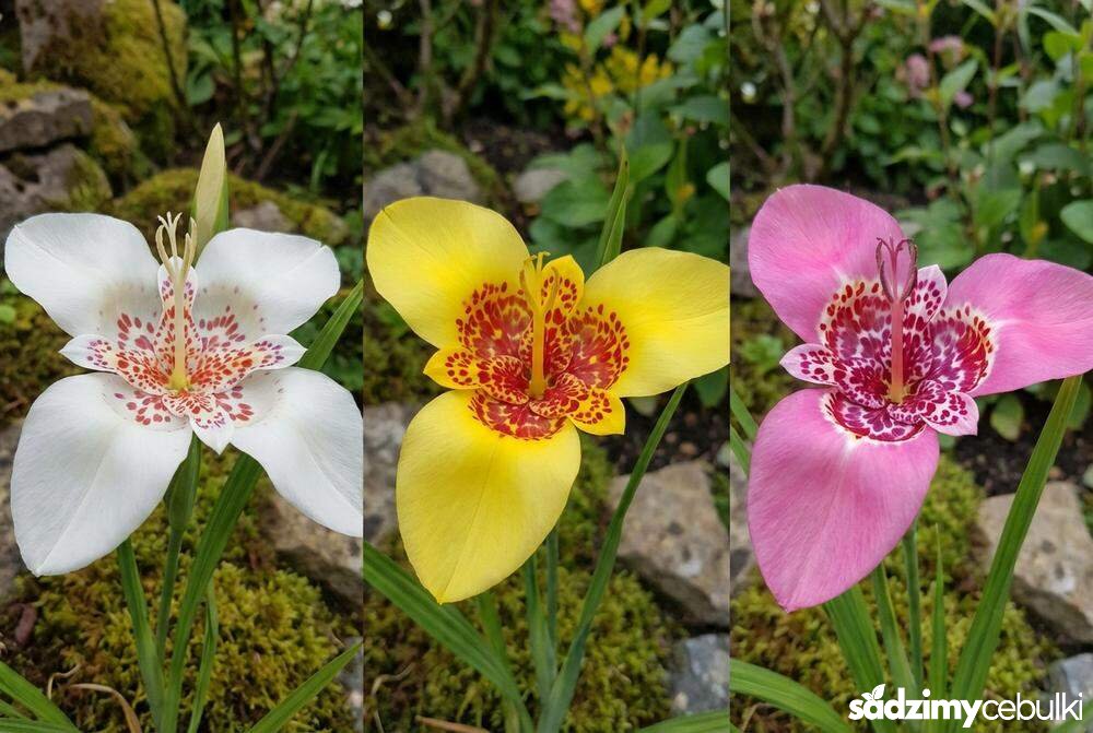 Różne odmiany kolorystyczne tygrysówki pawiej