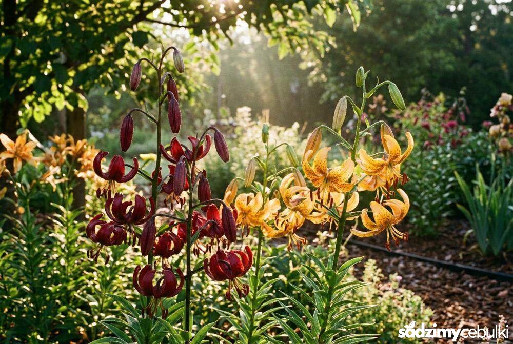 Odmiany lilii złotogłów claude shride i sunny morning