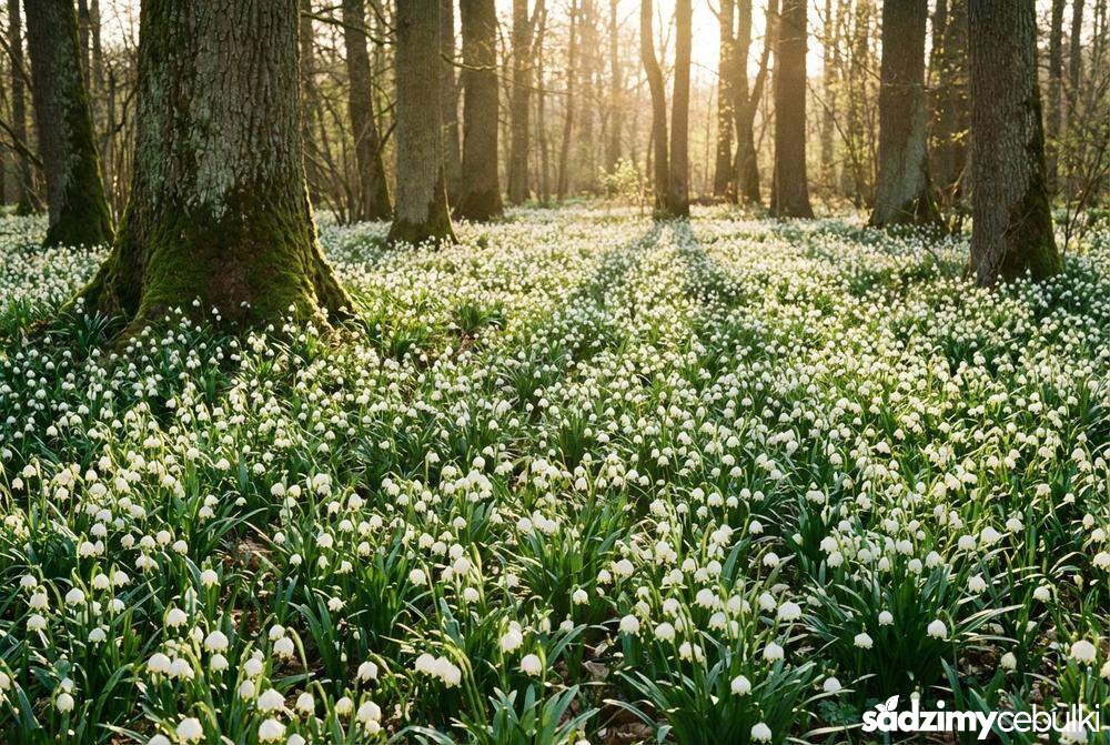 Odmiany śnieżycy wiosennej w ogrodzie naturalistycznym