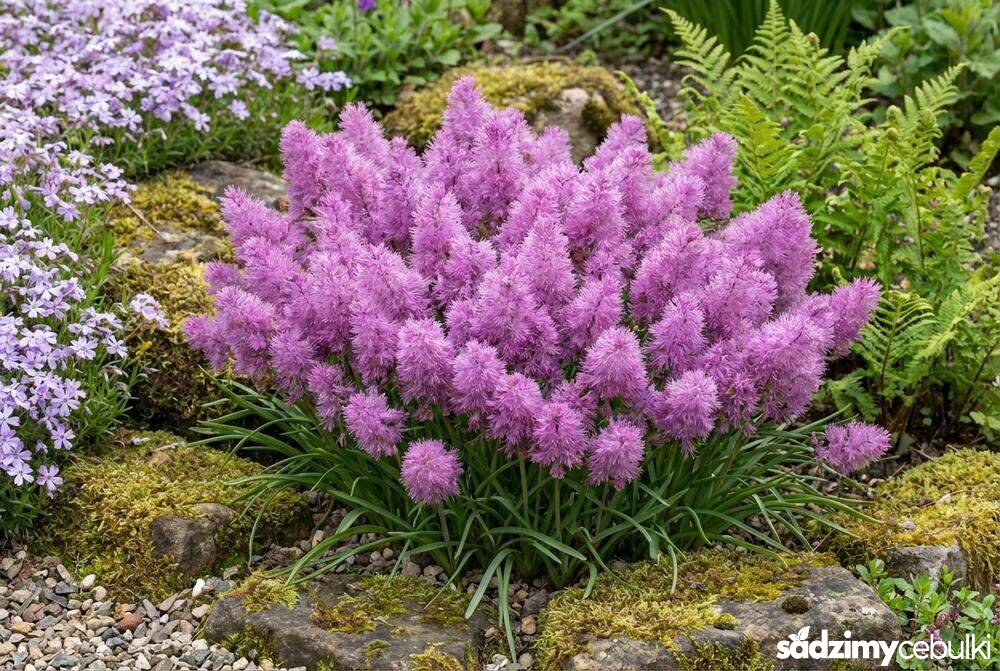 Szafirek miękkolistny odmiana Plumosum fioletowy pióropusz