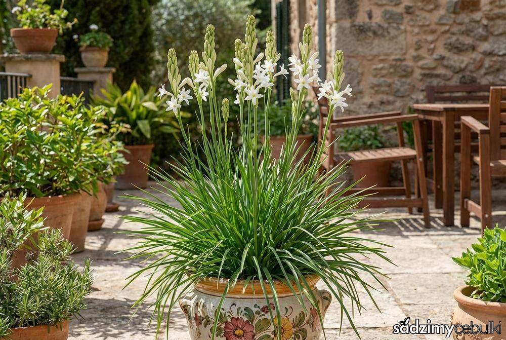 Tuberoza bulwiasta w donicy pokrój rośliny