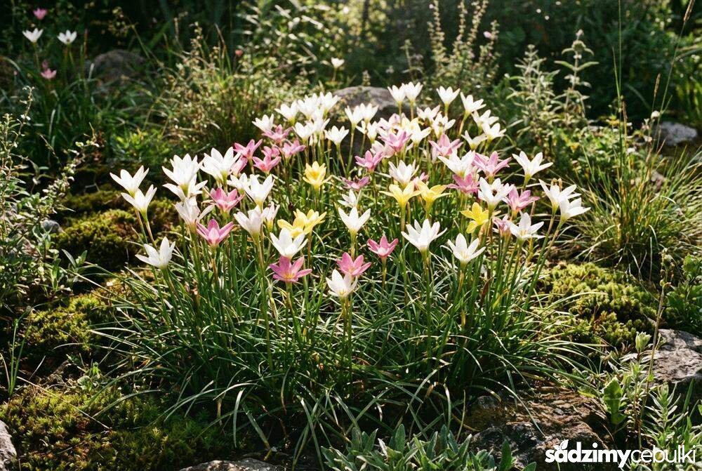 Kępa zefirantów w ogrodzie pokrój rośliny